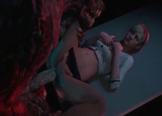 Blonde cartoon model is fucking with an animal
