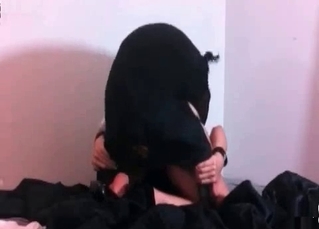 Dark pet is fucking a tied up lady
