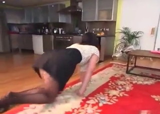 Lustful chick is satisfying the puppy