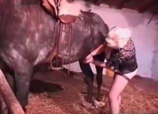 Wild blondie loves fucking with a horse