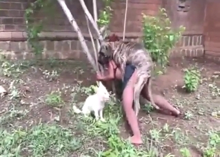 Redheaded zoophile wants big dog dick therapy