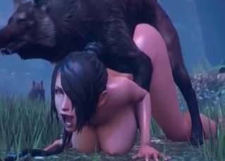 Powerful wolf knows how to satisfy this juicy babe